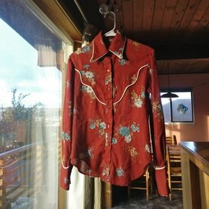 Vintage Floral Button Up / country / western